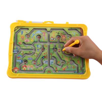China Montessori Educational Animal Magnetic Puzzle Maze Toys With Rolling Beads for sale
