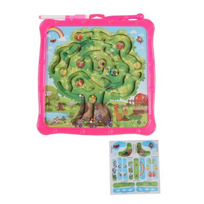 China Apple Tree Magnetic Color Maze Puzzle Drawing Board Toy for sale