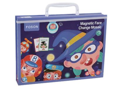 China ECO Toddler Wooden Educational Toys Magnetic Funny Face Puzzle Jigsaw For 2 Years Old for sale
