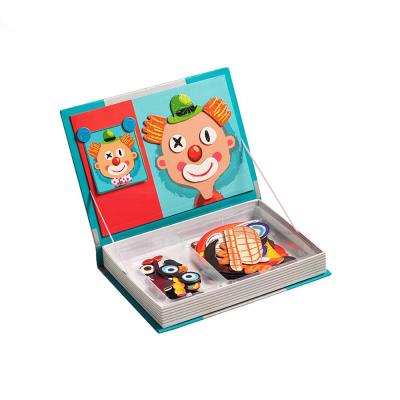 Chine Les casse-tête en bois de livre magnétique fou de visages d'OEM jouent la boîte pour des enfants de 3 ans à vendre
