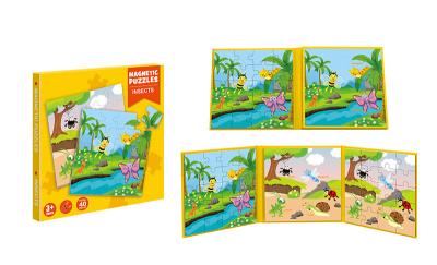 China Educational Toys Magnetic Jigsaw Puzzle Book Insects Theme For Kids Ages 3 Years Up for sale