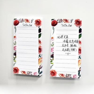 China Custom Flower Magnetic Fridge Notepads Family Planner for sale