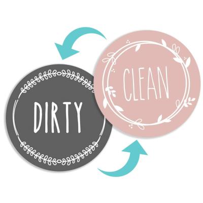 China Magnetic Round Dirty Clean Dishes Dirty Dishes Sign dishwasher clean dirty sticker for sale