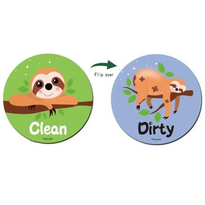China Reversible Cartoon Animal Kitchen Dishwasher Clean Sign Magnet for sale