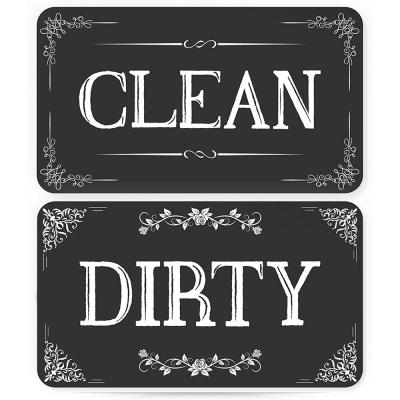 China Strong Rectangle Clean And Dirty Dishes Magnet Sign 3.5*2inch for home for sale
