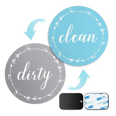 China ROHS 3 Inch Small Round Dishwasher Clean Sign Magnets Reusable For Refrigerator for sale