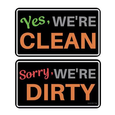 China Eco Freiendly Reversible Clean And Dirty Dishwasher Magnet Sign for sale