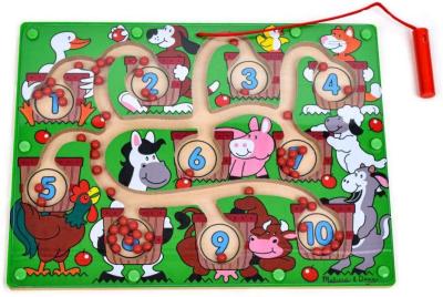 China Childrens wooden Number Magnetic Puzzle Maze Toys Bead Board Game for sale