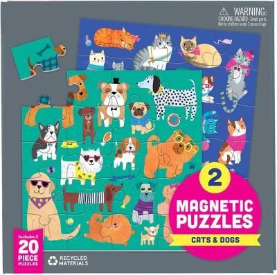 China Cats Dogs Magnetic Jigsaw Puzzle 6.5 x 6.5