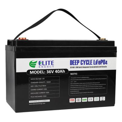 China Rechargeable Li ion 40Ah 1536Wh 36V LiFePO4 Battery Deep Cycle for sale