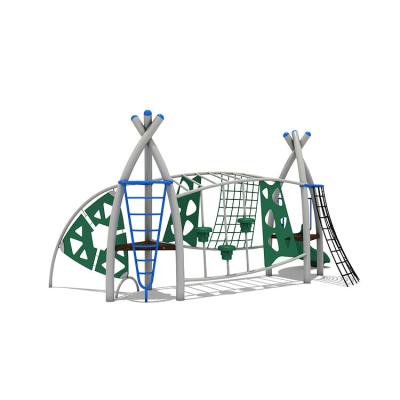 China Outdoor Kids Playground Slides Equipment Plastic With Climbing Net for sale
