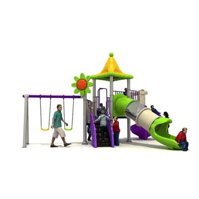 China Outdoor Children Playground Equipment Swing Set Plastic Slide Customized for sale