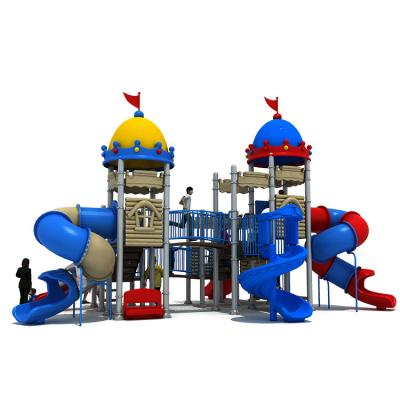China Color Plastic Kids Play Park Children Playground Slide With Swing Set Amusement Equipment for sale