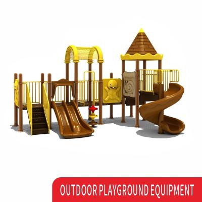 China Kids Steel Pipe Swing set Plastic Outdoor Playground Equipment With Slide And Swing for sale