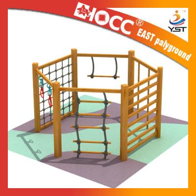 China Non Toxic Childrens Wooden Climbing Frame 304 Stainless Fasteners Safe And Reliable for sale
