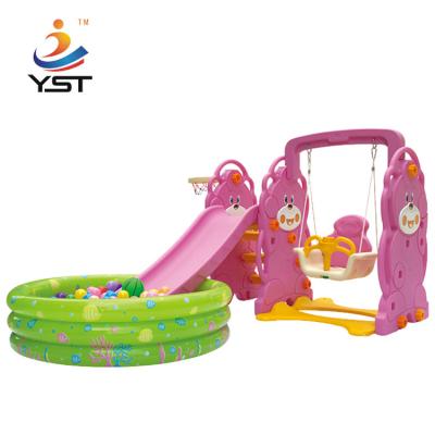 China Indoor Amusement Kids Swing Slide , Small Combine Slide Three In One Type for sale