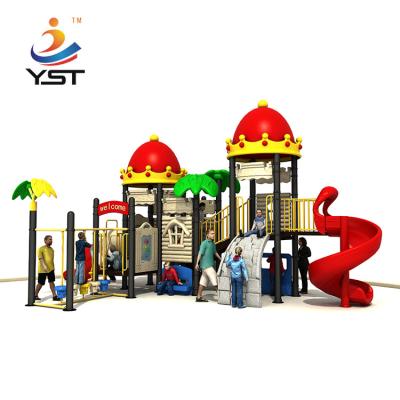 China Castle Themed Children Plastic Outdoor Swing Sets For Kindergarten for sale