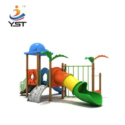 China Outdoor Amusement Plastic Slide Playground Gym Equipment For 10 Kids for sale