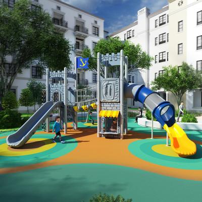 China LLDPE Plastic Galvanized Steel Outdoor Playground Slide Anti Crack for sale