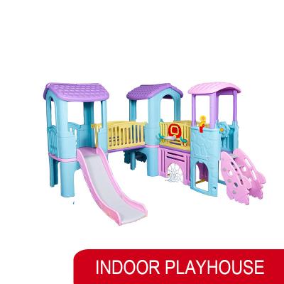 中国 幼稚園の子供のスライドのおもちゃが付いている屋内プラスチック プレイハウスの運動場装置 販売のため