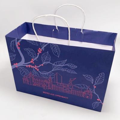 China Colored Craft Custom Printed Paper Bags Recycled With Sticky Paper Handle for sale