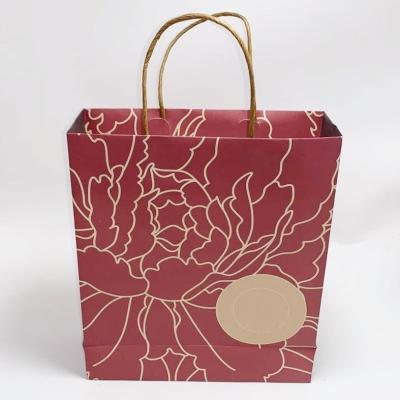 China Light Colored Paper Merchandise Bags Stand Up Kraft Paper Bag Eco Friendly for sale