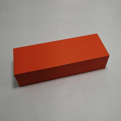 China Orange Printing Paper Box Book Style Custom Gift Box Packaging With Magnet for sale