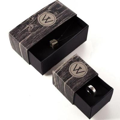 China Two Opening Jewelry Paper Box Drawer Style Gift Box For Rings / Necklaces for sale