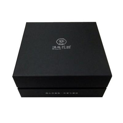 China Rectangle Shaped Paper Packaging Box 2 Piece Gift Boxes With Lids Silver Logo for sale