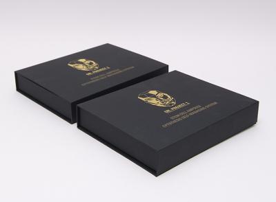 China Black Packaging Boxes Gift Package Paper Rigid Box With Insert Foam / Card for sale