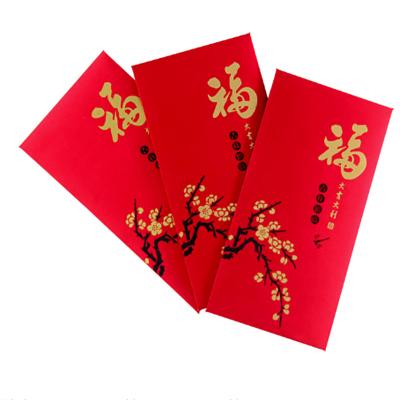 China 150gsm New Year Ang Bao Red Envelope Red Card Hot Stamping For Chinese for sale