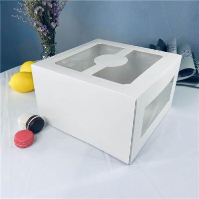 China Square White Transparent PVC Window Cake Cardboard Box for sale