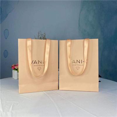 China Pink Portable Window Custom Paper Shopping Bags for sale