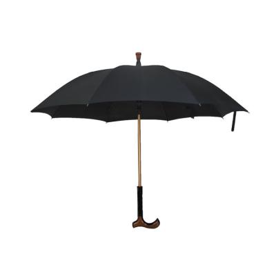 China Gold Frame Automatic Open Walking Stick Umbrella Waterproof for sale
