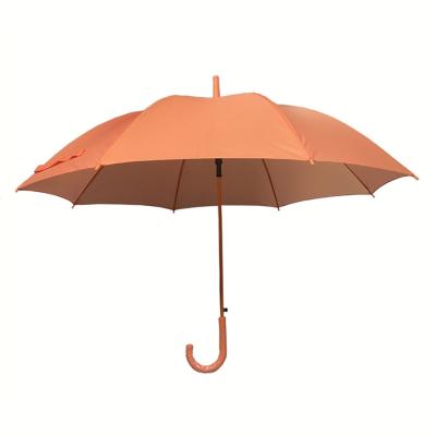 China Matching Color Orange Long Compact Golf Umbrella Fiberglass Shaft And Ribs for sale