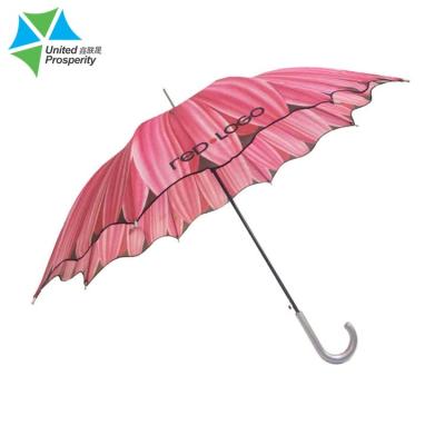 China Compact Strong Auto Open Stick Umbrella Pink Length 70-100cm For Rainy Days for sale