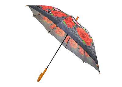 Chine Le noir ouvert de parapluie de bâton d'automobile personnalisé par DIY avec le rouge conçoivent en fonction du client à vendre