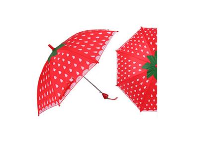 China Lovely Strawberry Handle Kids Compact Umbrella 18 Inch Kid Safe Design for sale