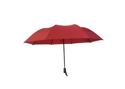 China Red Windproof Foldable Umbrella 27 Inch Strong Sturdy For Windy Weather for sale