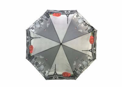 China Anti Uv Foldable Umbrella Automatic Windproof Foldable Heat Transfer Printed for sale