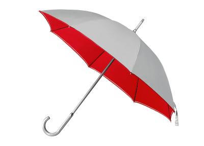 China Straight Aluminum Silver Coated Umbrella Uv Protection Open Diameter 100-103cm for sale