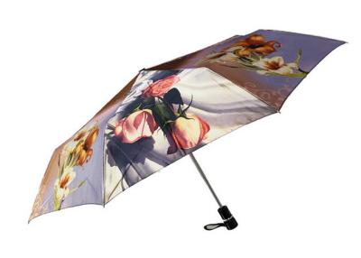 China Compact Rainmate Umbrella , Travel Sun Umbrella Custom Prints Satin Fabric for sale