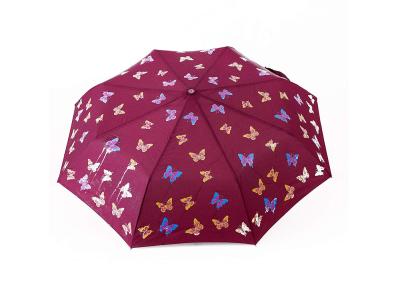 China Guarda-chuva de pouco peso automático do curso que imprime a dobra 3 colorida da tela de seda à venda