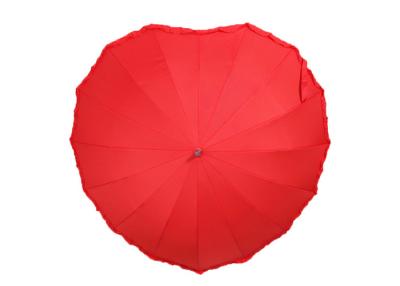 China Red Heart Shaped Love Creative Umbrella Manual Control For Wedding Valentine for sale
