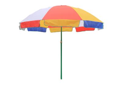 China Promotional UV Beach Umbrella Custom Printing 170g Polyester Steel Shaft for sale