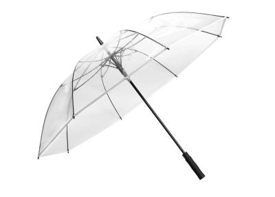 China PVC Straight Clear Dome Shaped Umbrella Automatic Open Arc 42 Inch 8 Ribs for sale
