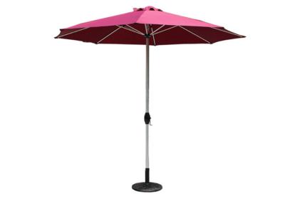 China Commercial Heavy Duty Wooden UV Beach Umbrella 3.00mm Ribs Manual Open Close for sale
