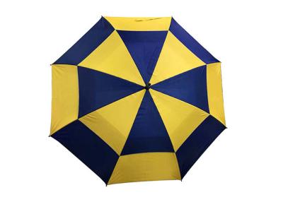 China Quadro Windproof do anti guarda-chuva do golfe do dossel do dobro do vento para o tempo ventoso à venda
