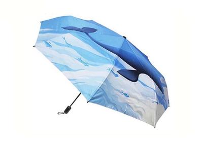 China Black Metal Frame Small Foldable Umbrella , Collapsible Umbrella Digital Printing for sale