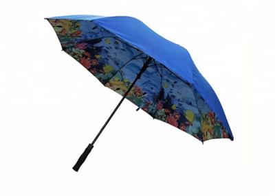 China 30 Inches Double Layer Golf Umbrella Solid Outsider Full Color Printing Inside Layer for sale